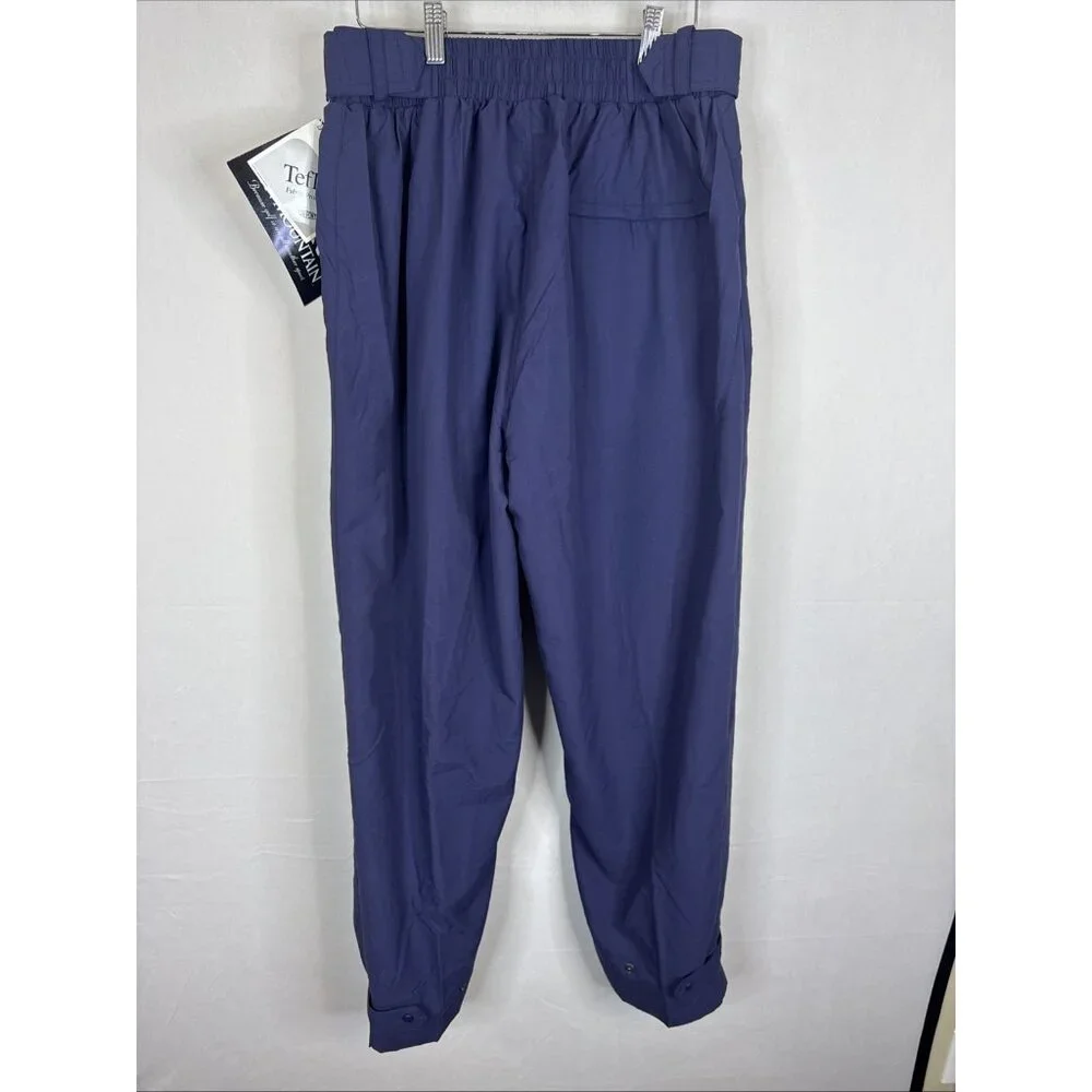 Sun Mountain Tempest Rain Pants Golf Waterproof Teflon Navy Mens L Deadstock VTG